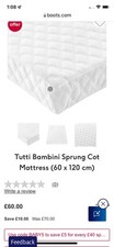 Tutti Bambini Sprung Cot Mattress 60×120cm