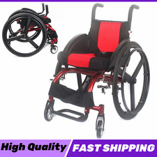 24" 38CM Foldable Portable Athletic Wheelchair Disabled Trolley Aluminum Alloy