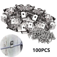 100PCS Wire Mesh Clip Galvanised Steel Screw Fixing Hole Welded Wire Mesh Panels