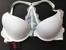 La Senza PUSH UP Racer Back BRA 32A with Lace Back WHITE BNWT