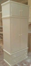 HANDMADE BERKSHIRE (IVORY) 2 DR WARDROBE +TOP BOX (ASSEMBLED) NO FLAT-PACK!!!
