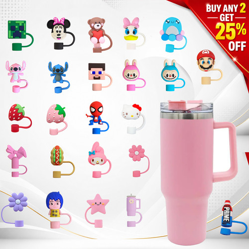 Silicone flower straw cover - silicone,