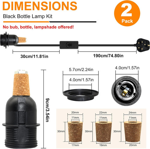 Bottle lamp adapter - lamp, kit