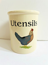 T.G. Green Pottery Cloverleaf Utensils Jar – Vintage Stoneware Kitchen Storage 