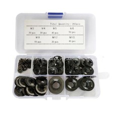 260pc Star Nut Metal Locking Push-on Locking Washer Fastener Clips Set