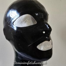Medium Latex Hood Mask Black