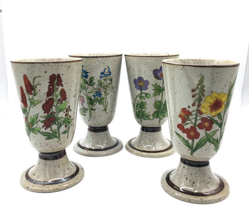 Stoneware stemmed goblets - stoneware,
