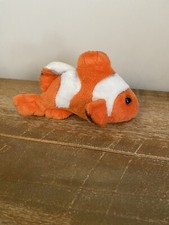 Ark Toys Clown Fish Soft Toy Premier Collection 6” Orange & White Plush 