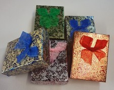 5x Metallic Jewellery Earrings Necklace Ring Gift Boxes Padded Insert UK Seller