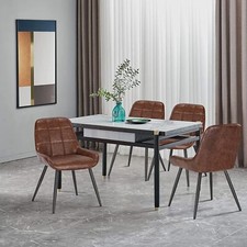 WOLTU Set of 4 Faux Leather Dining Chairs Metal Legs Reception Restaurant Chairs