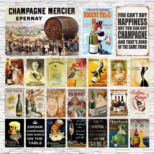 Champagne metal signs plaque - signs,