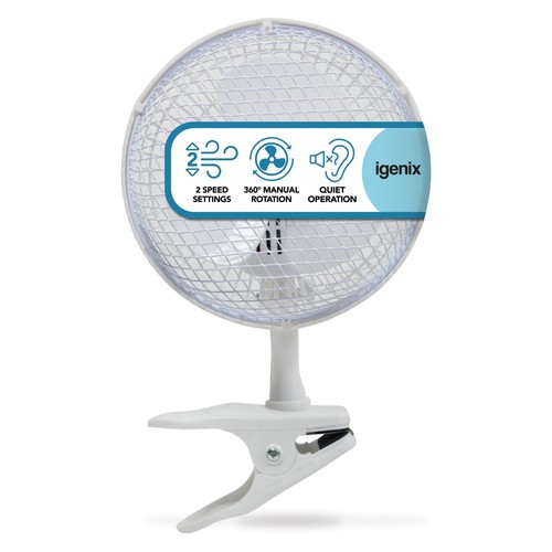 Clip desk fan - on,