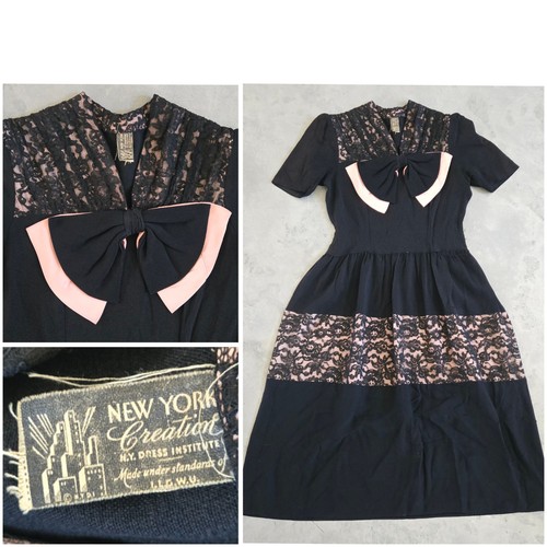 Vintage 30s deco dress - 30s, lace
