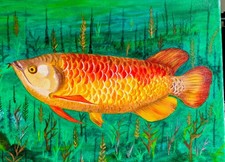 Golden Dragon Arowana Canvas