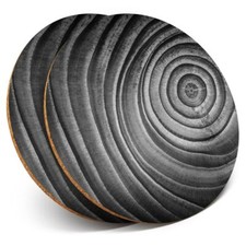 2 x Coasters bw - Tree Trunk