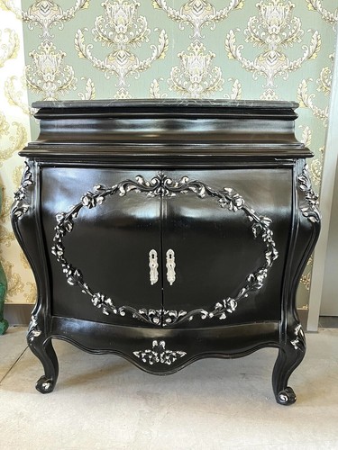 Cabinet black marble top home - black,