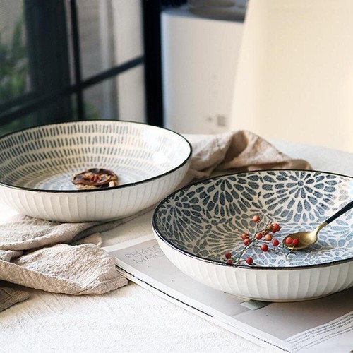 Mediterranean porcelain plates - porcelain,