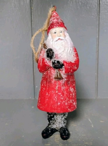 Faux carved wood santa - carved,