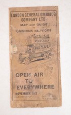 Bus Coach Map London General Omnibus Co November 1912