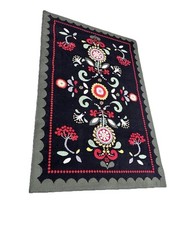 Vintage Swedish Area Rug Black
