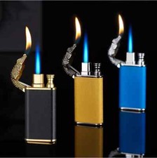 Blue Flame Metal Crocodile Dolphin Double Fire lighter Creative Direct Windproof