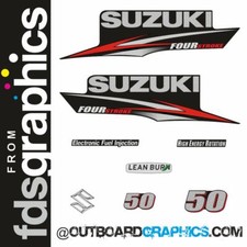 Suzuki DF50 50hp four stroke outboard engine decals/sticker kit