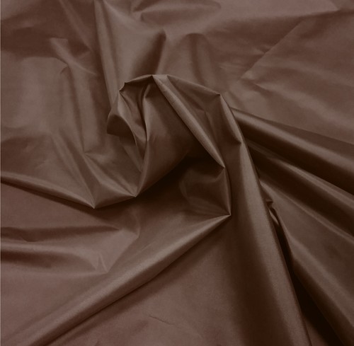 Coffee brown nylon look fabric - brown,