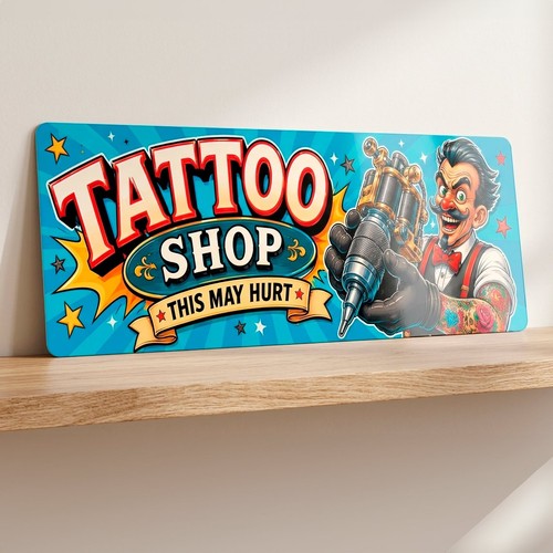 Tattoo shop metal sign 28cm - shop,