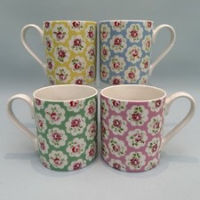 Cath Kidston by Churchill - Set of 4 Provence Rose Mugs 8.5cm Tall