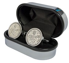 LUXURY LUCKY SILVER SIXPENCE COIN CUFFLINKS CHOICE OF DATE 1934-1967 BIRTHDAY