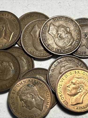 11x george half pennies - 11x,