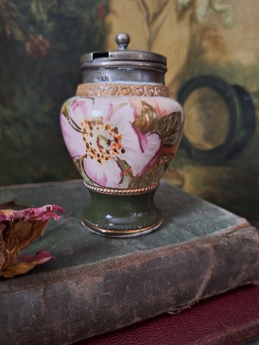 Antique condiment pot ceramic - antique,
