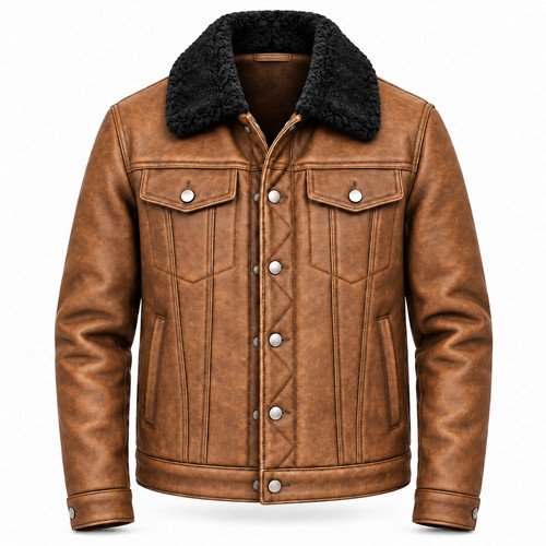 Men brown western trucker - western,