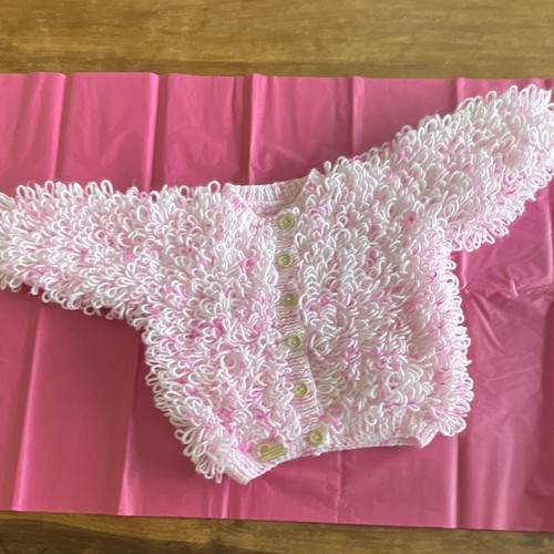 Hand knitted wool pink - wool, loop