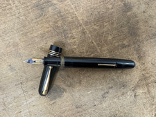 Vintage Mabie Todd/Swan Self Filler Black Fountain Pen 14K Gold Nib