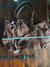 Campomaggi Leather Cow Tote Bag with Brown Studs