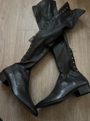 Zara black studded knee - zara,