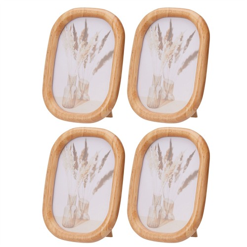Set oval wooden photo - of,