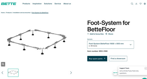 Bette 1600 800mm foot - bette, x