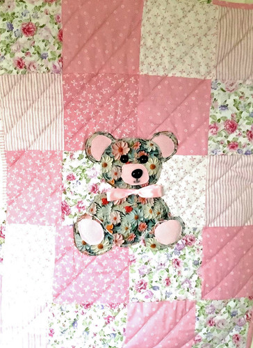 Handmade cot pram quilt with - handmade,