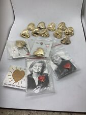 Royal Variety Club Gold Hearts/pins X 12 plus 2 red hearts