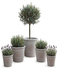 Garden plant pots plastic grey - plastic,