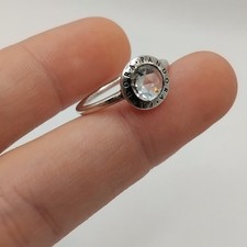 RETIRED Pandora Sterling Silver Radiant Signature Logo Ring Size 52