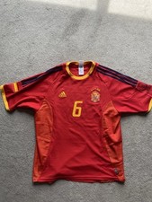 Spain 2002 World Cup Home Football Shirt Adidas Size Large Hierro Name set