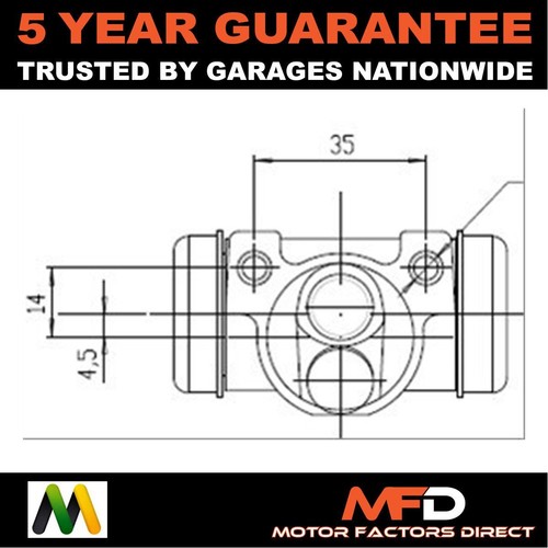 Wheel brake cylinder rear - wheel,