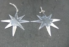 Stars Sterling Solid Silver Christmas Xmas Tree Hanging Decoration x 2 SSW 2005