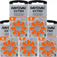40 x RAYOVAC 13 DA13 A13 ORANGE Hearing Aid Batteries ZA13 13au AC13E ME8Z L13Z