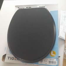 Tiger Soft-Close Black Wooden Toilet Seat Scaffold MDF 252022546