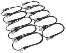 10 x XLR Patch Cables 1M Long