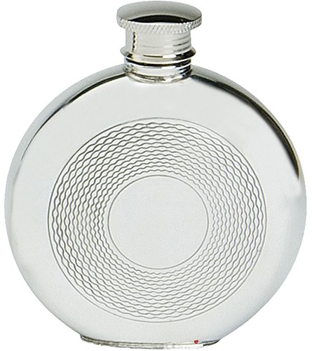 Pewter round flask ripple - pewter,